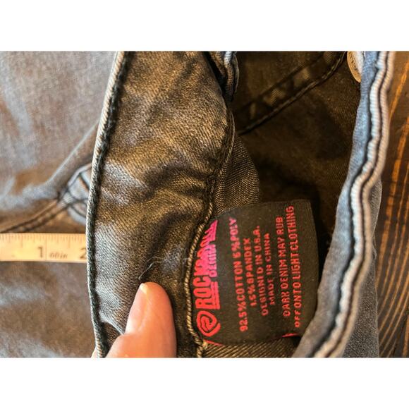 Rock & Roll Denim Bargain Button Bell Jeans Stretch Women 27x30  Cowgirl Western - Picture 10 of 11
